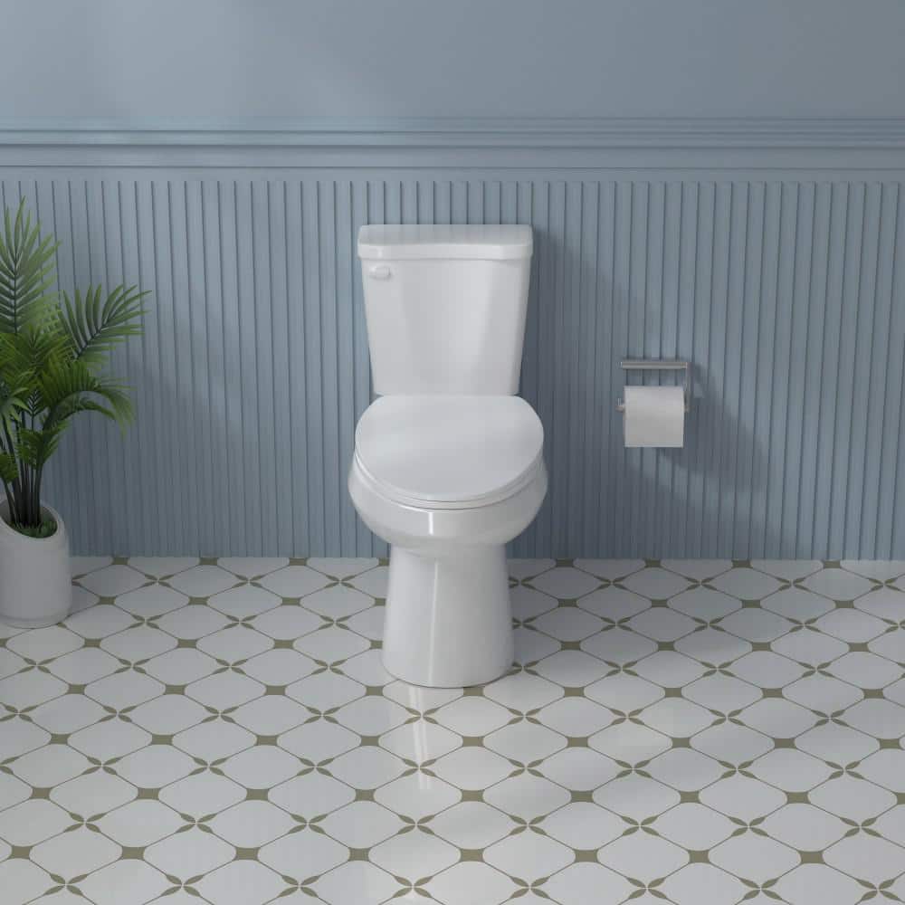 17 in. Toilet ADA Chair Height 2-Piece Toilet 1.28 GPF Single Flush Elongat