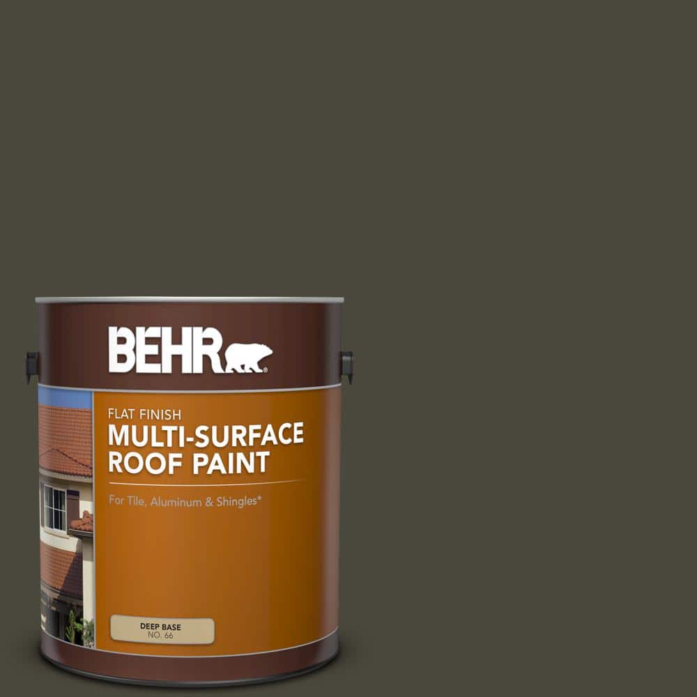 1 gal. #PPU24-01 Black Mocha Flat Multi-Surface Exterior Roof Paint