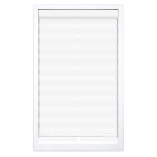 Perfect Lift Window Treatment White Cordless Zebra Polyester Roller Shade, 36 in. W x 72 in. L