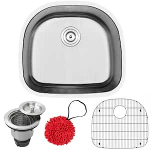 Haven Undermount 16-Gauge Stainless Steel 23.5 in. Single Basin Kitchen Sink with Accessory Kit