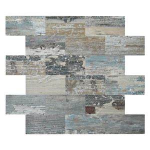 Subway Gray Stone 11.5 in. x 11.4 in. PVC Compose Peel and Stick Tile Backsplash (9.1 sq.ft./pack)