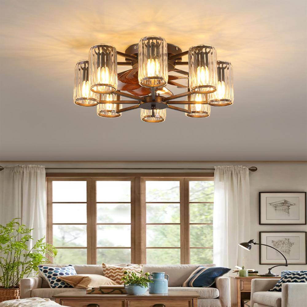 22'' Bronze Low Profile Ceiling Fan with Glass Shades