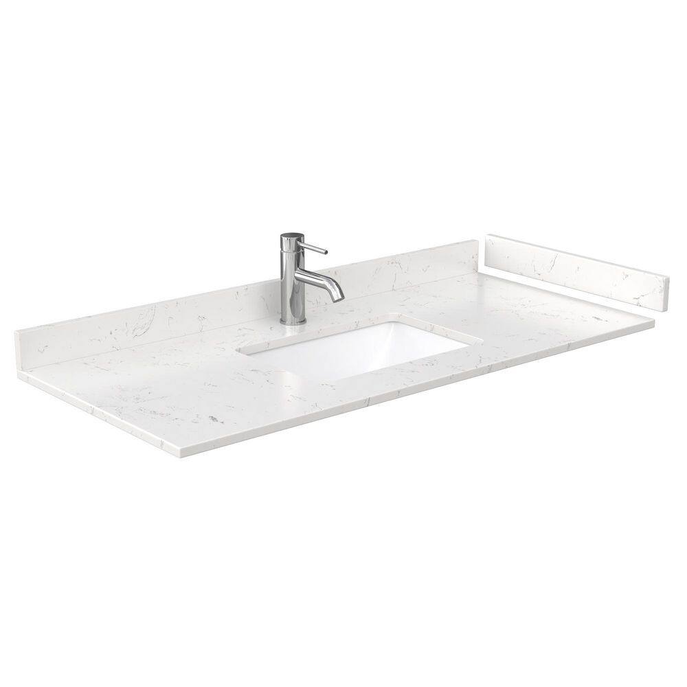 Marlena 48'' Green Single Freestanding Bathroom Vanity with Carrara Marble Top