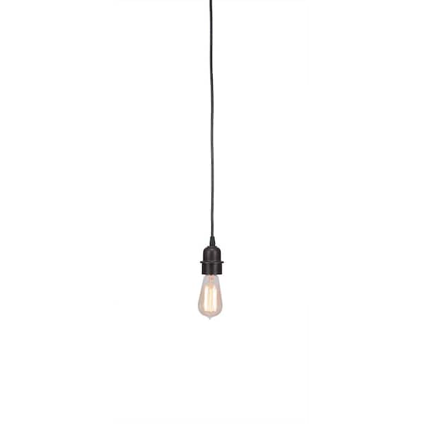 Unbranded Greenville 60-Watt 1-Light Dark Granite Pendant Light Mini Pendant with LED, Bulb Included