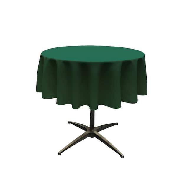 51 in. Round Hunter Green Polyester Poplin Tablecloth