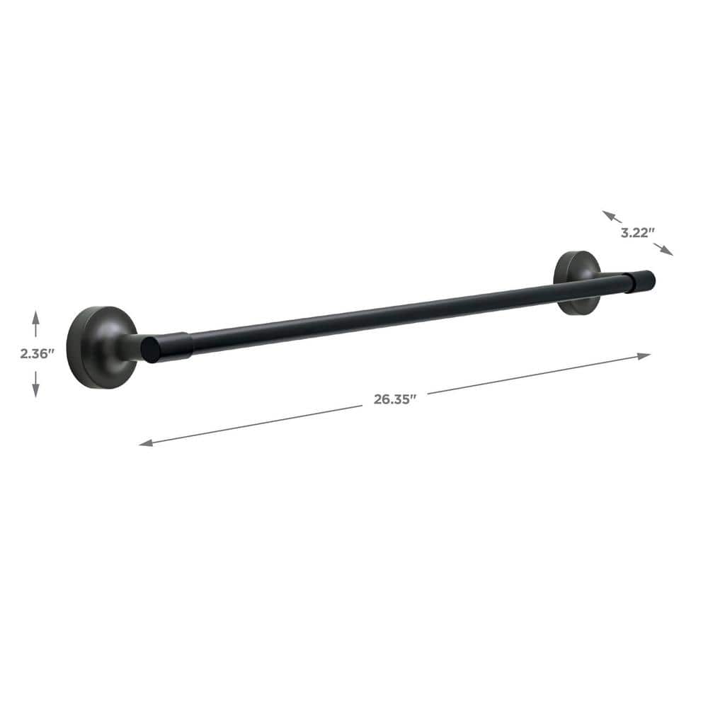 Matte Black 24" Wall Mounted Towel Bar