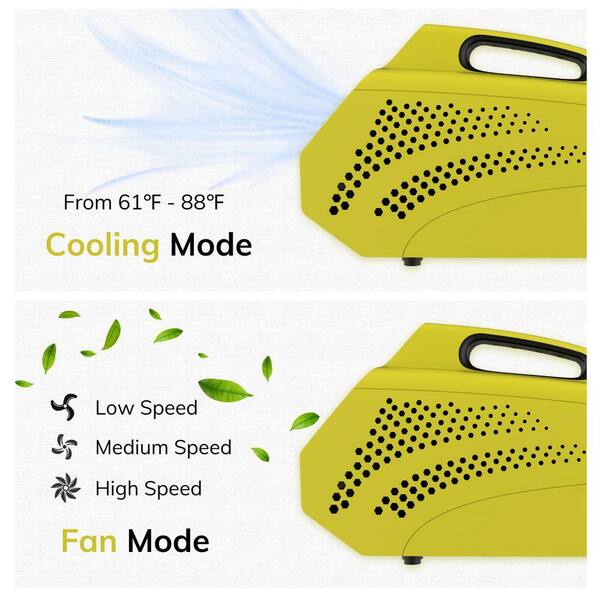 Velivi 400-Watt Portable Yellow Electric Tent Air