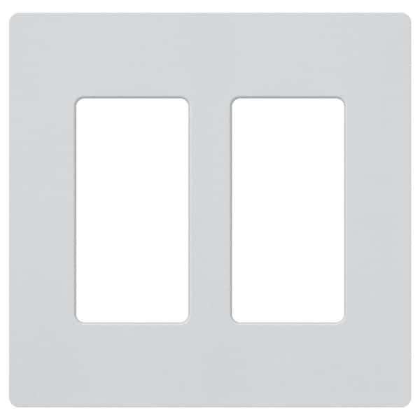 Lutron Claro 2 Gang Wall Plate for Decorator/Rocker Switches, Satin, Mist (SC-2-MI) (1-Pack)