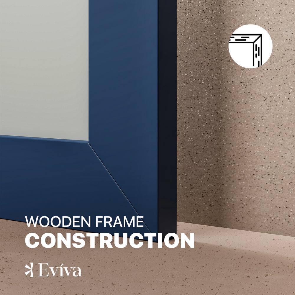 Acclaim 60" x 30" Blue Wood Framed Bathroom Vanity Mirror