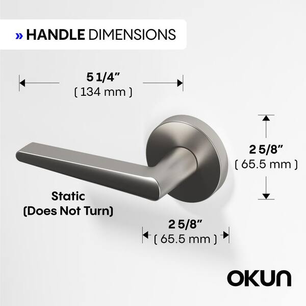 Okun Halo Metal Brushed Nickel Dummy Door Handle with Round