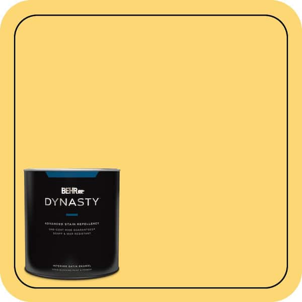 BEHR DYNASTY 1 qt. #PPU6-13 Hawaiian Pineapple Satin Enamel Interior Stain-Blocking Paint and Primer