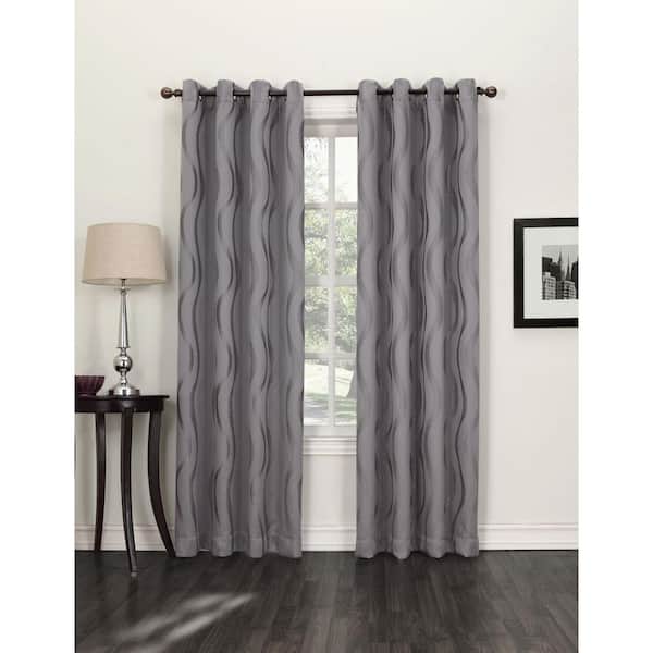 Sun Zero Blackout FROST Acton Blackout Curtain Panel, 52 in. W x 95 in. L