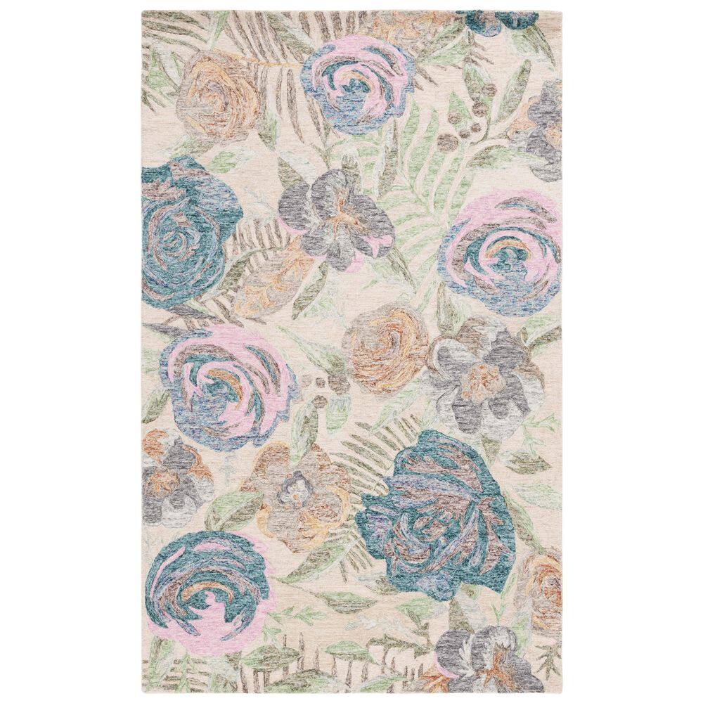 UPC 195058972260 product image for Blossom 5 ft. x 8 ft. Green/Pink Oversized Floral Area Rug | upcitemdb.com