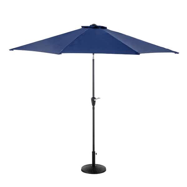 Nuu Garden 10 ft. Aluminum Market Crank and Tilt Outdoor Patio Umbrella ...