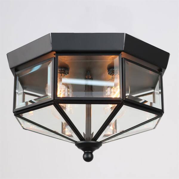 10.25-in W Black Outdoor Flush Mount Light 10.25-in W Black Outdoor Flush Mount Light