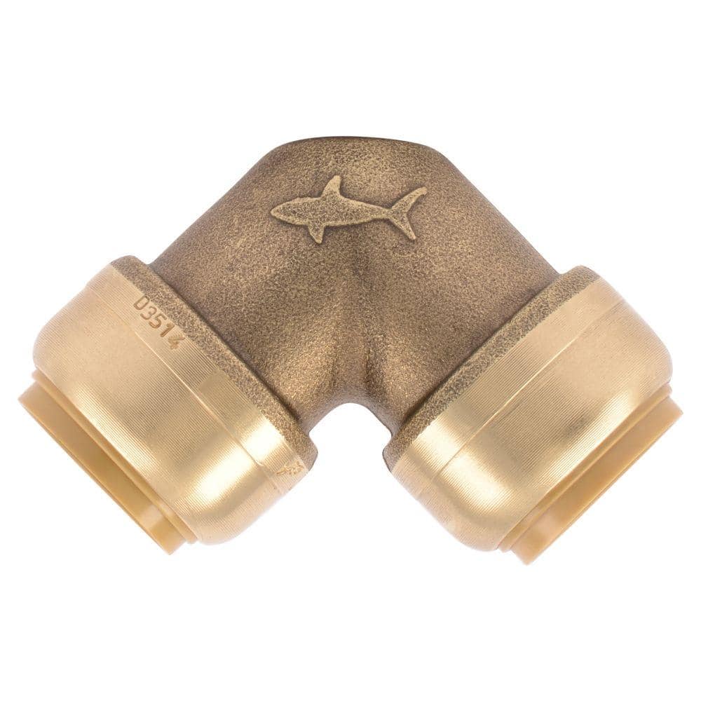 Sharkbite 3 4 In Push To Connect Brass 90 Degree Elbow Fitting U256lfa The Home Depot