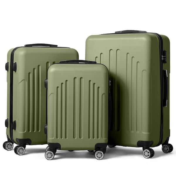 Karl home Nested Hardside Luggage Set in Green 3 Piece TSA Compliant 935413418589