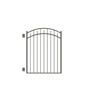 Brilliance Standard-Duty 4 ft. W x 4.5 ft. H Pewter Aluminum Arched Pre-Assembled Fence Gate