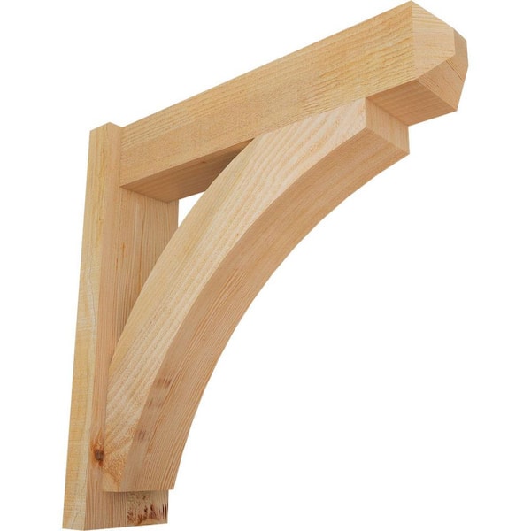 Ekena Millwork 6 in. x 24 in. x 24 in. Douglas Fir Thorton Craftsman Rough Sawn Outlooker