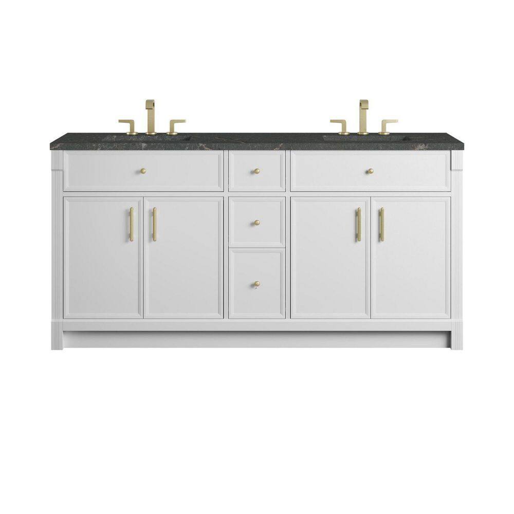 Bellshire 72.0 in. Double Bath Vanity in Bright White with Parisien Bleu Quartz Top price history on PriceWatchPro