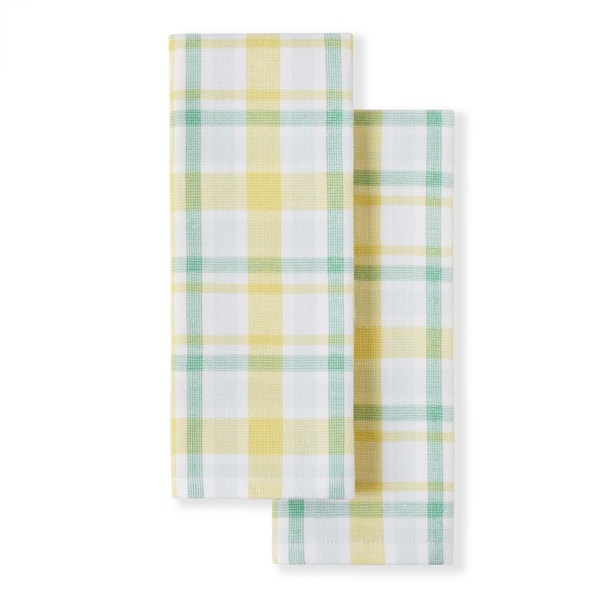 MARTHA STEWART Valley Plaid Multicolor Cotton Kitchen Towel Set (Set of 2)