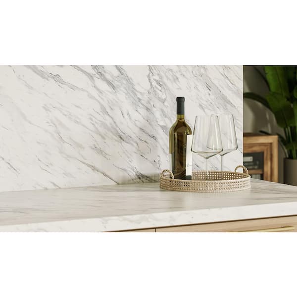Wilsonart 4 ft. x 10 ft. Laminate Sheet in Calcutta Marble with 