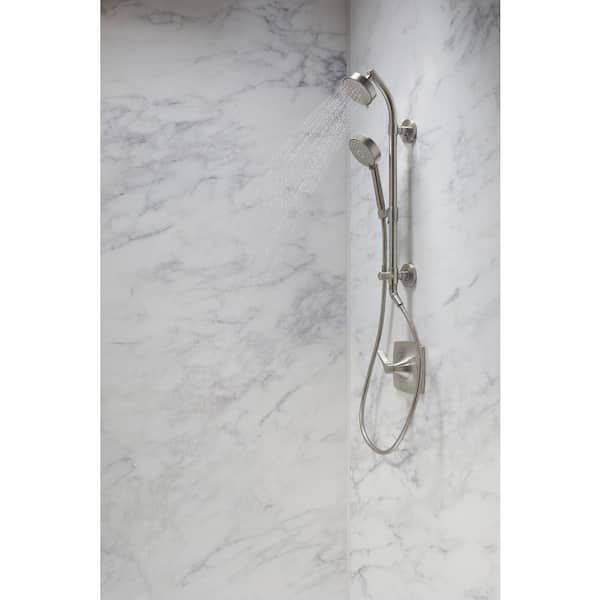 HydroRail-S 3-Spray Patterns Shower Column Kit in Vibrant Brushed Nickel