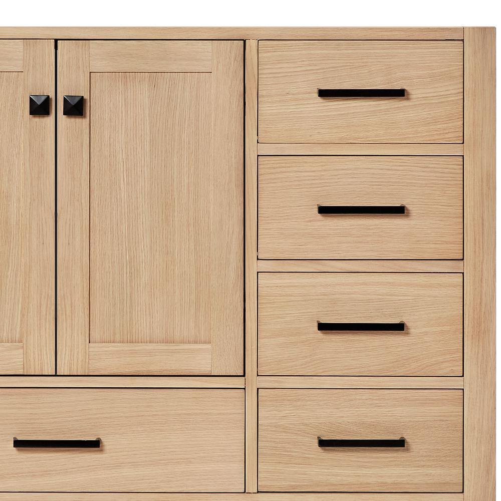 Cambridge 54" Oak Freestanding Vanity with Carrara Marble Top