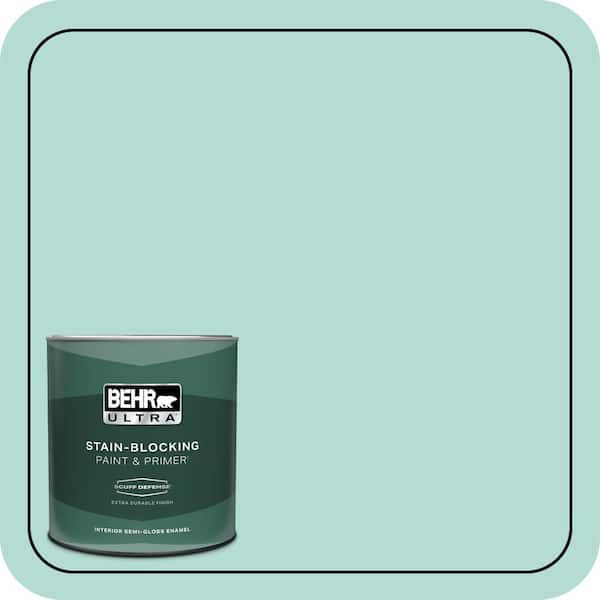 BEHR ULTRA 1 qt. #490C-3 Balmy Seas Extra Durable Semi-Gloss Enamel Interior Paint & Primer