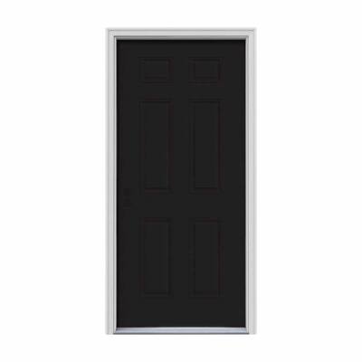 JELD-WEN 36 in. x 80 in. 3/4 Lite Idlewild Black w/ White Interior ...