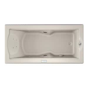 FUZION 70.7 in. x 35.4 in. Rectangular Whirlpool Bathtub with Right Drain in Oyster