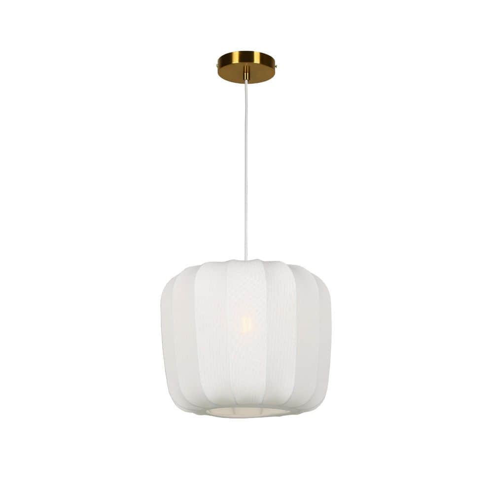 1-Light Electroplated Brass Pendant Light with White Linen Shade price history on PriceWatchPro