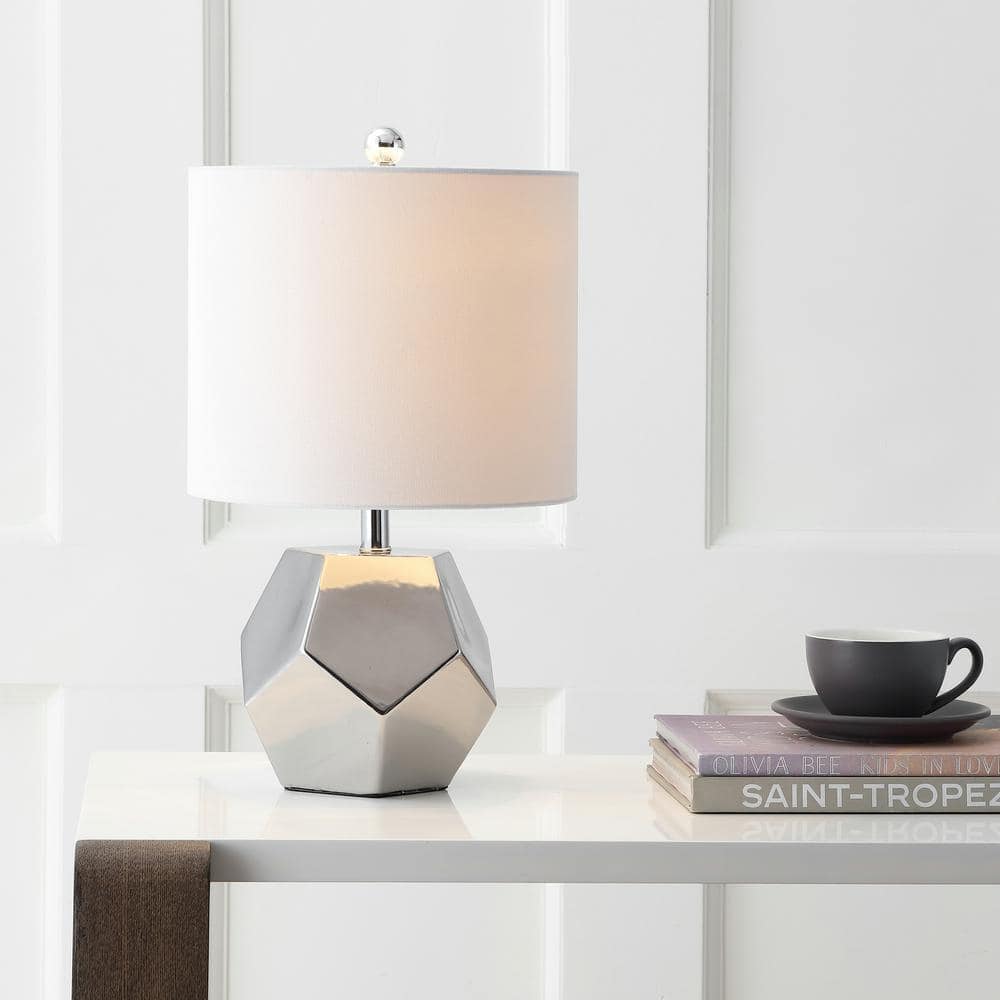 Hanton 17.5 in. Silver Plated Table Lamp with Off-White Shade price history on PriceWatchPro