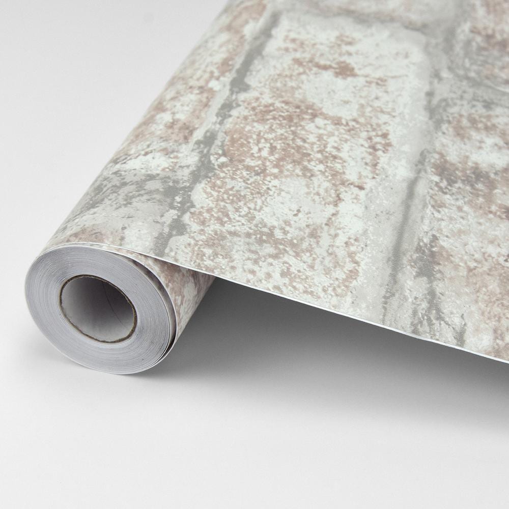 White Washed Brick Peel and Stick Wallpaper Roll
