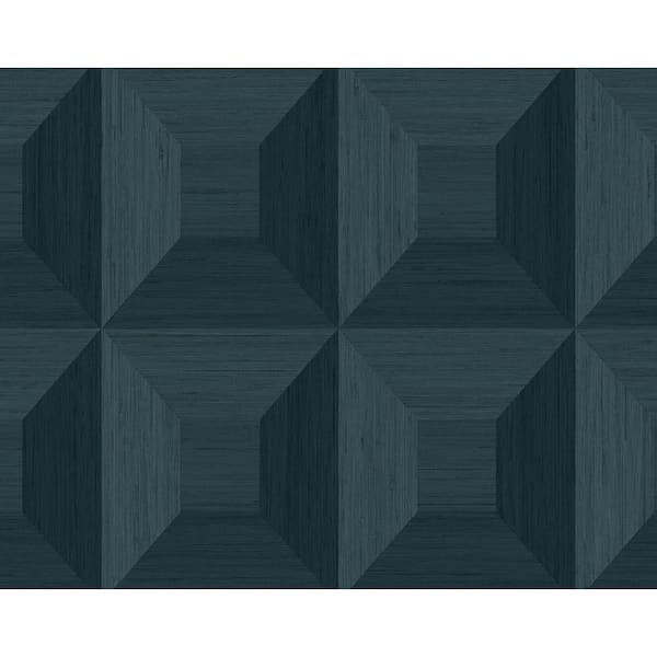 NextWall 40.5 sq. ft. Denim Blue Quadrant Geo Vinyl Peel and Stick Wallpaper Roll