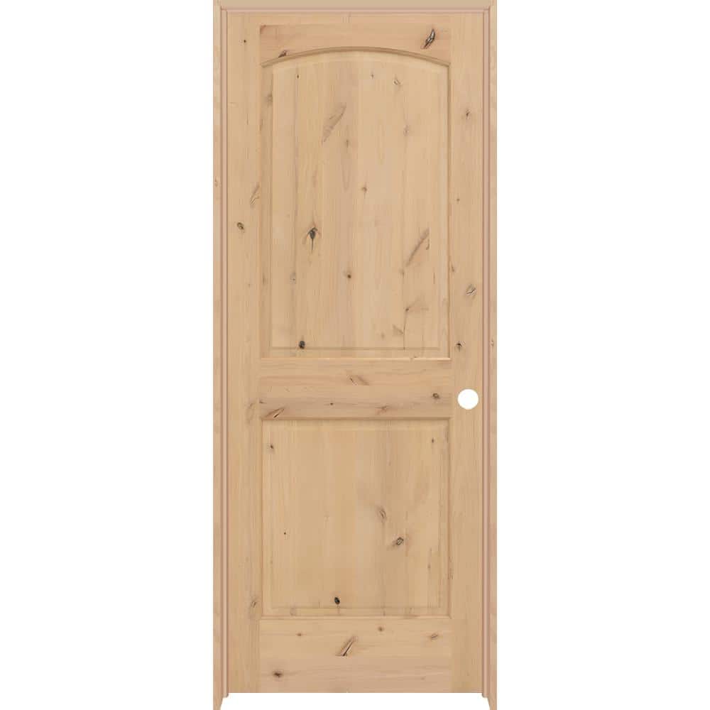 Steves &amp; Sons 28 in. x 80 in. 2-Panel Round Top Left-Hand Unfinished ...