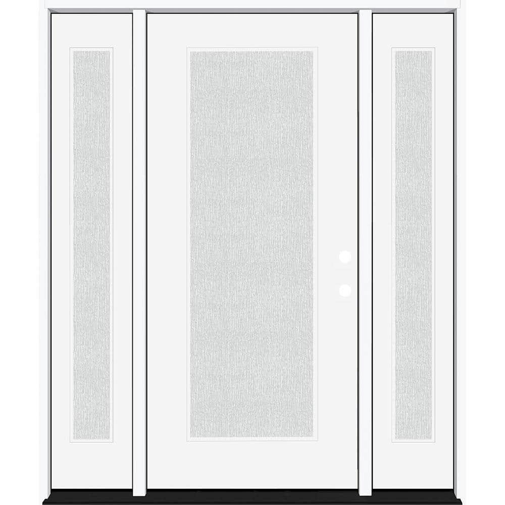 Legacy 68 in. x 80 in. Full Lite Rain Glass LHIS White Primed Fiberglass Prehung Front Door with Dbl 14 in. SL price history on PriceWatchPro