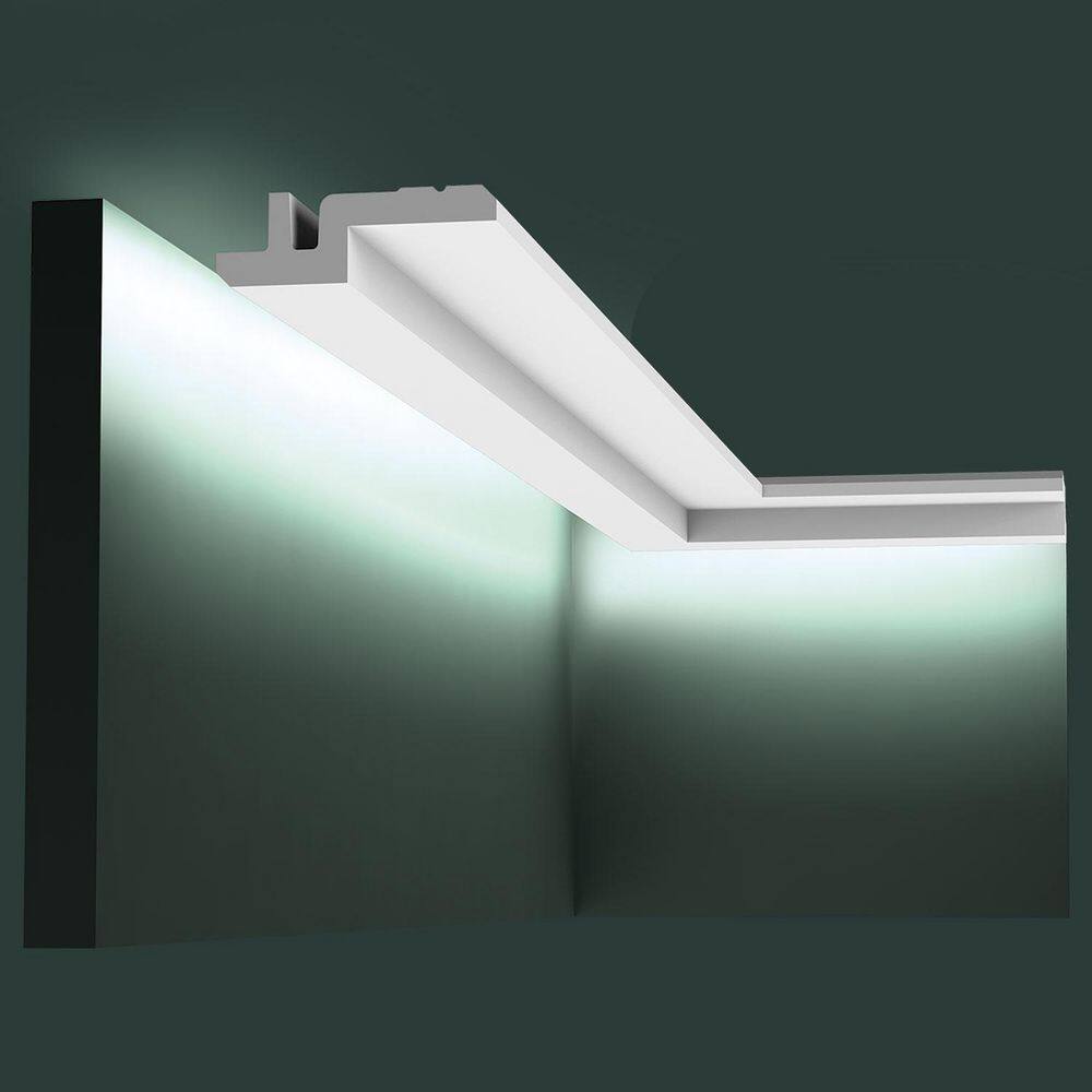 Primed White Polyurethane Crown Moulding for Indirect Lighting