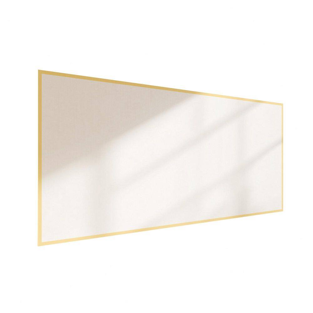 77 in. W x 36 in. H Rectangle Aluminum Framed Wall Bathroom Vanity Mirror in Brushed Gold price history on PriceWatchPro
