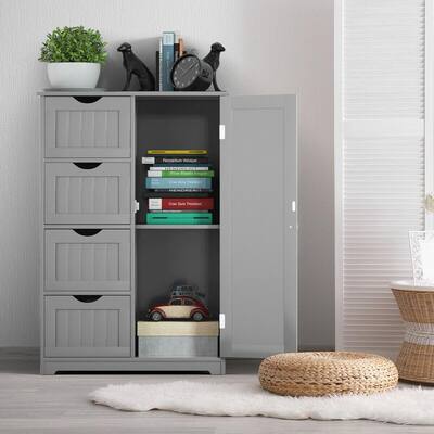 4-Drawer Gray Standing Indoor Accent Storage Cabinets