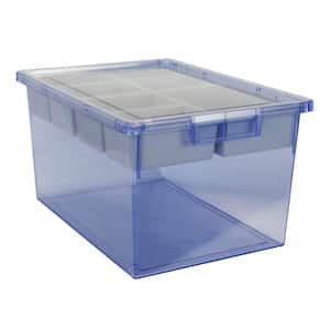 Bin/ Tote/ Tray Divider Kit - Triple Depth 12" Bin in Tinted Blue - 1 pack