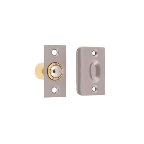idh by St. Simons Solid Brass Wide Roller Ball Catch in Satin Nickel