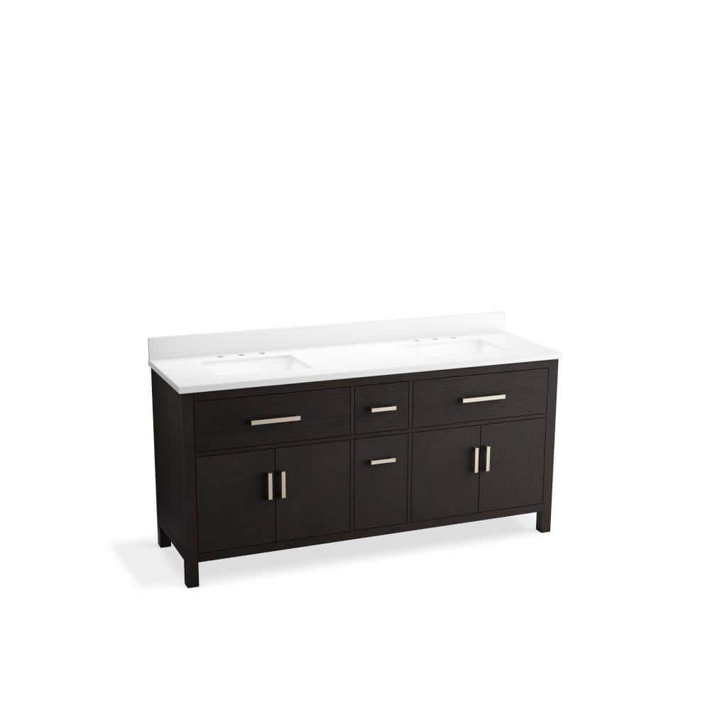 KOHLER Kresla 72 in. W x 22 in. D x 36 in. H Double Sink Bath Vanity in ...