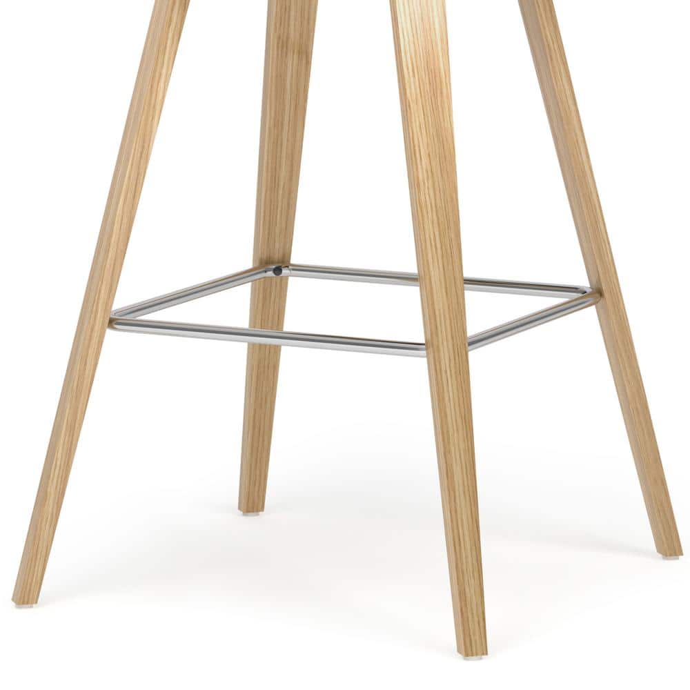 Randolph Mid-Century Modern Mocha Bentwood Counter Height Stools with Oak Legs