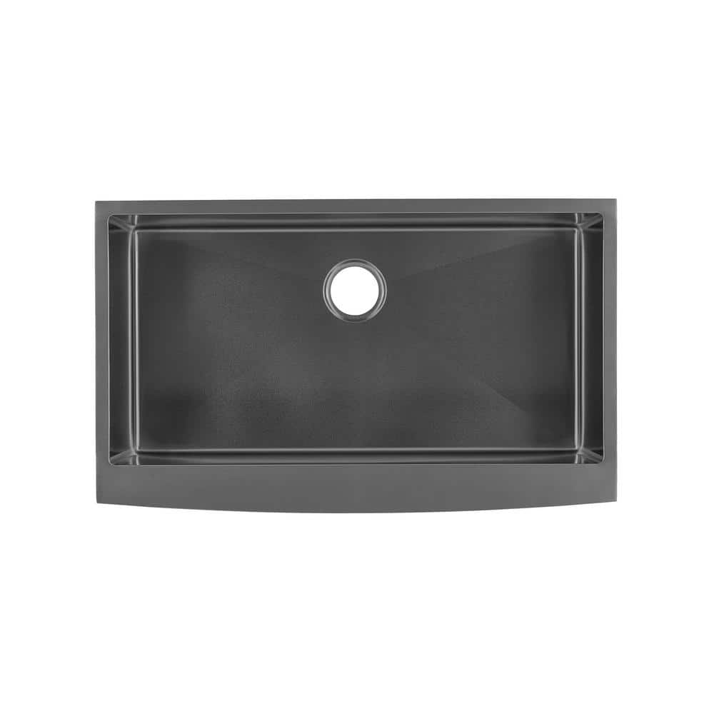 Black Stainless Steel Farmhouse Single Basin Kitchen Sink