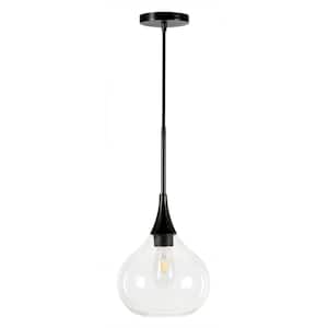 Ida 1-Light Matte Black Pendant with Clear Glass Shade