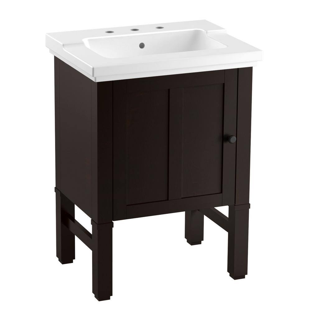Kohler Chambly 24 In W Vanity In Black Forest With Ceramic Vanity Top In White With White Basin K R20195 F2 The Home Depot Kohler Chambly 24 In W Vanity In Black Forest With Ceramic Vanity Top In White With White Basin K R20195 F2 The Home Depot