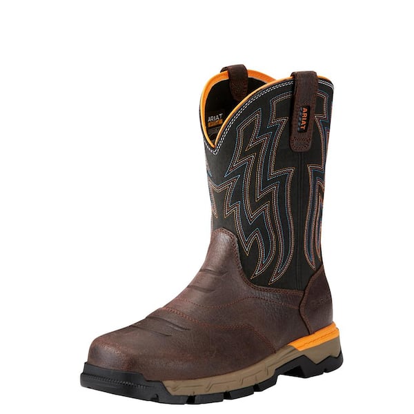 Ariat Men's Rebar Flex Wellington Work Boots - Soft Toe - Chocolate Brown Size 10.5(W)