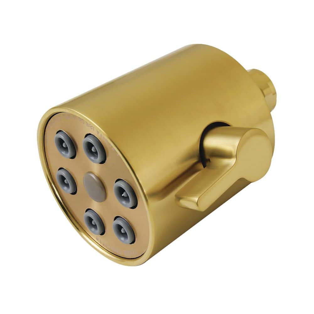 Shower Scape 2-Spray Patterns with 1.8 GPM 2.81 in. Wall Mount Jet Fixed Shower Head in Brushed Brass price history on PriceWatchPro