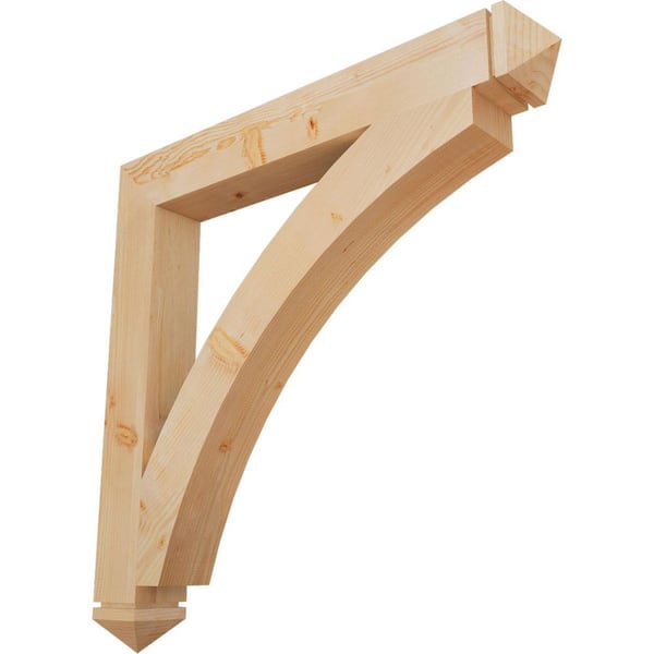 Ekena Millwork 5.5 in. x 48 in. x 48 in. Douglas Fir Thorton Arts and Crafts Smooth Bracket